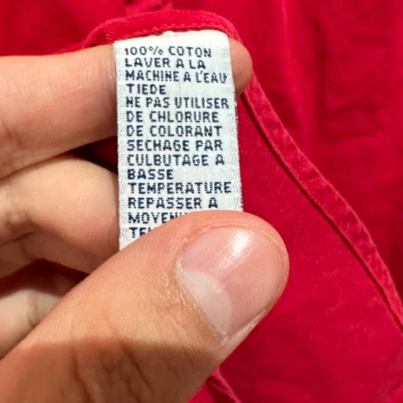 VTG Polo By Ralph Lauren Red Long Sleeve Button Up 100% Cotton (made In Canada) - Picture 7 of 7